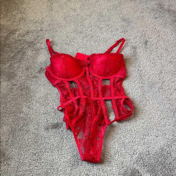 Bodyrage | Intimates & Sleepwear | Body Rage Red Lace Teddy Lingerie ...